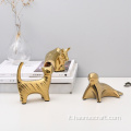 ornamenti animali in ceramica dorata Decorazioni morbide per soggiorno